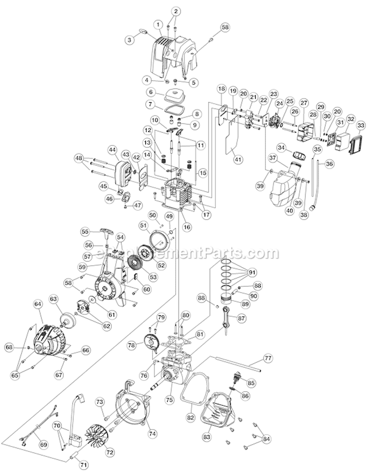 Page A Diagram and Parts List for YM141 21A-141R901 Yard Man Tiller